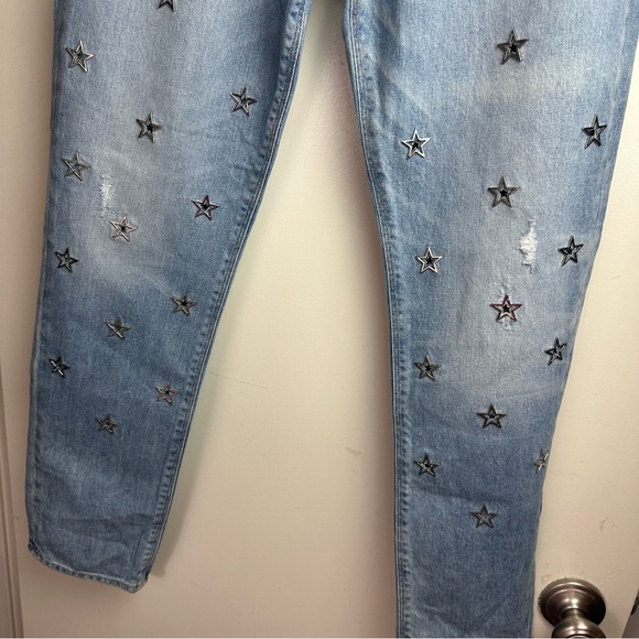 Hudson Riley Crop Relaxed Distressed GrommetStar Straight ButtonFly Jean NWOT 27 - Picture 8 of 16
